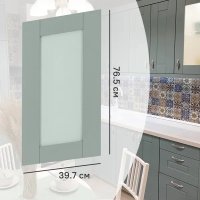 Фасад-витрина кухонного шкафа Томари 39.7x76.5 см KONSENSA МДФ цвет голубой Фасад-витрина кухонного шкафа Томари 39.7x76.5 см KONSENSA МДФ цвет голубой