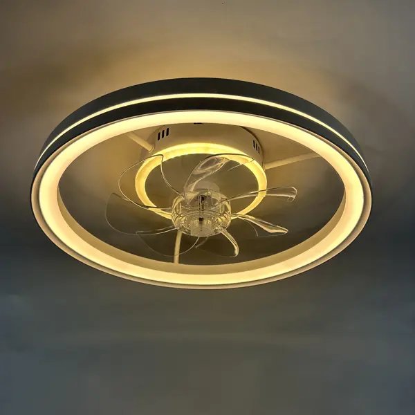 Люстра-вентилятор потолочный светодиодная SF8004/500C-WT-FAN с пультом 15 м2 освещение регулируемый белый свет цвет белый