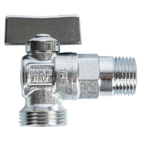 Кран шаровой угловой Bugatti Miami DN8 PN16 1/2"x3/4" НР латунь ручка бабочка