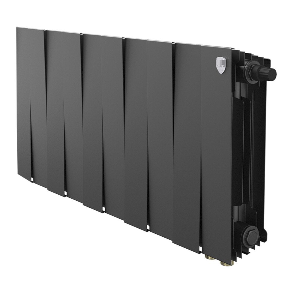 Радиатор биметаллический Royal Thermo PianoForte 300 Чёрный VR80 - 10 секц.