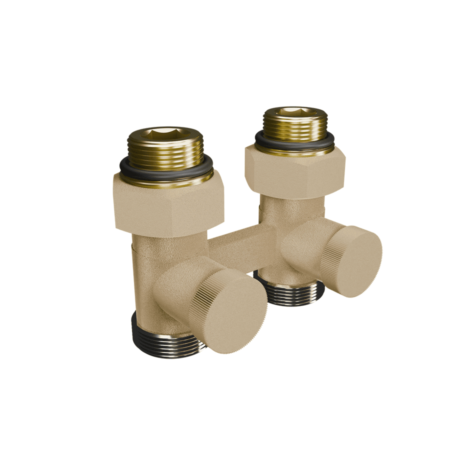 Узел нижнего подключения КЗТО PREMIUM 1/2ʹ х 3/4ʹ Eurokonus, проходной RAL 1M103SS181