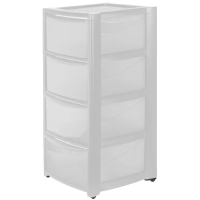 Комод на колесах 4 ящика 39x78.5x37 см пластик цвет прозрачный Комод на колесах 4 ящика 39x78.5x37 см пластик цвет прозрачный