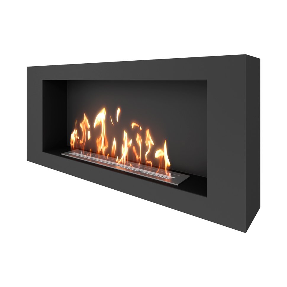 Биокамин SteelHeat WALL LONG 1200 черный (Стандарт)