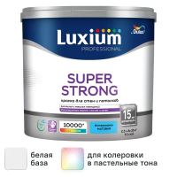 Краска для стен и потолков моющаяся Luxium Super Strong матовая цвет белый база BW 2.5 л Краска для стен и потолков моющаяся Luxium Super Strong матовая цвет белый база BW 2.5 л