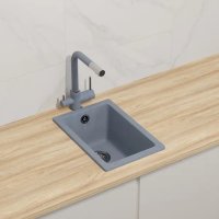Мойка для кухни врезная KONSENSA 46x31 см глубина чаши 20 см кварц цвет серебро Мойка для кухни врезная KONSENSA 46x31 см глубина чаши 20 см кварц цвет серебро