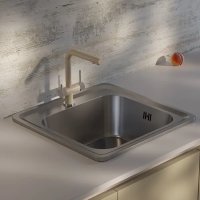 Мойка врезная Kromrus 48x48 см глубина чаши 16 см нержавеющая сталь цвет хром Мойка врезная Kromrus 48x48 см глубина чаши 16 см нержавеющая сталь цвет хром