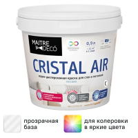 Краска декоративная Maitre Deco Cristal Air Antivirus матовая прозрачная база С 0.9 л Краска декоративная Maitre Deco Cristal Air Antivirus матовая прозрачная база С 0.9 л