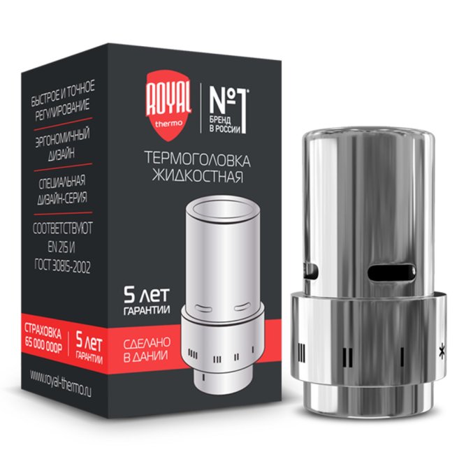 Набор термостатический прямой Royal Thermo Design 1/2 Click (Хром) с термоголовкой Design (Хром)