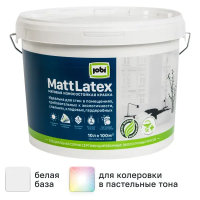 Краска латексная для стен и потолков Jobi Mattlatex матовая база А 10 л