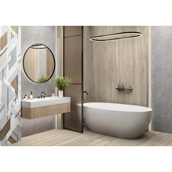Глазурованный керамогранит Alma Ceramica Riva 04 60x120 см 1.44 м² матовый цвет бежевый