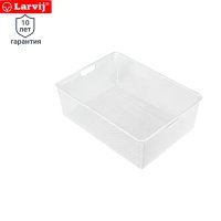 Корзина мелкосетчатая Larvij 55.5x18.5x41 см сталь цвет белый Корзина мелкосетчатая Larvij 55.5x18.5x41 см сталь цвет белый