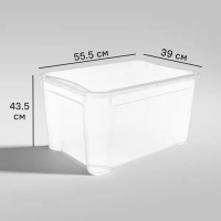 Ящик Кристалл XL 55.5x43.5x39 см 70 л пластик с крышкой цвет прозрачный Ящик Кристалл XL 55.5x43.5x39 см 70 л пластик с крышкой цвет прозрачный