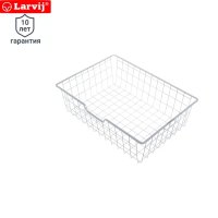 Корзина сетчатая Larvij 58.8x18x42.4 см металл цвет белый Корзина сетчатая Larvij 58.8x18x42.4 см металл цвет белый