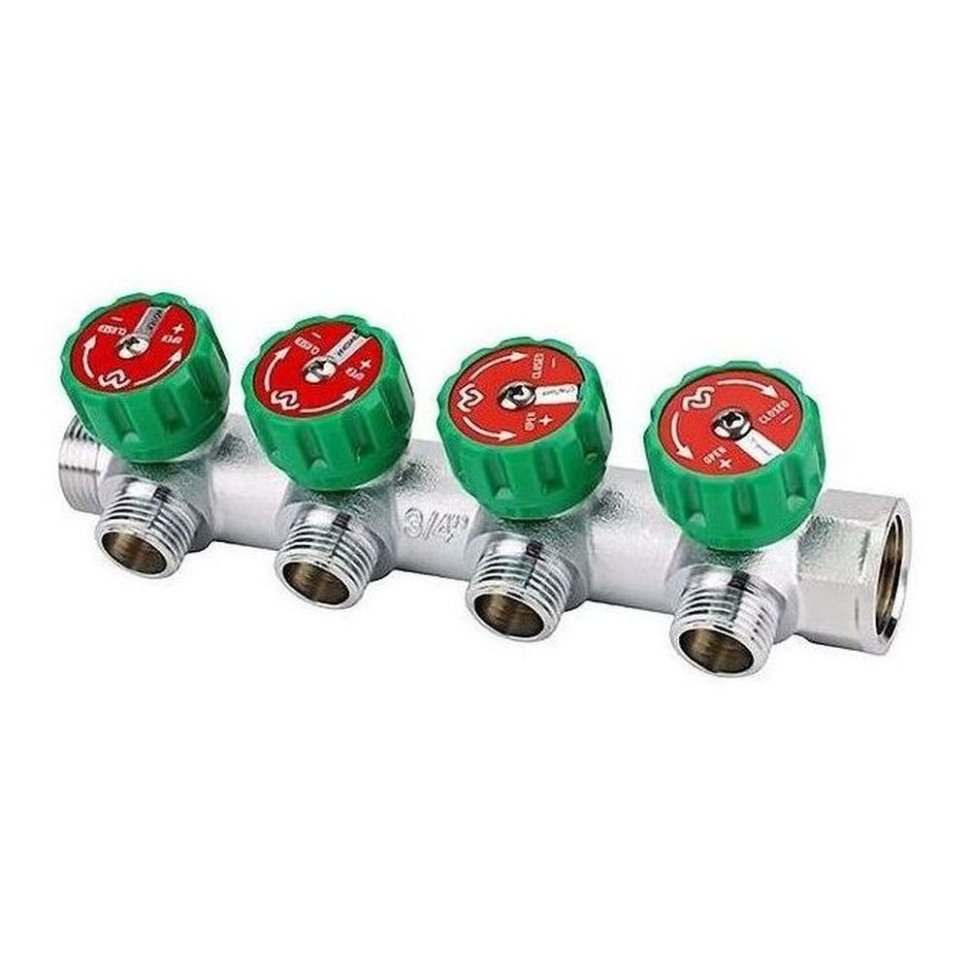 Коллектор регулирующий VARMEGA 3/4 4 х 1/2 хромированный VM14604