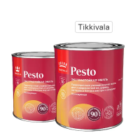 Эмаль универсальная стойкая Tikkivala Pesto 90 База С бесцветная глянцевая 0.9 л