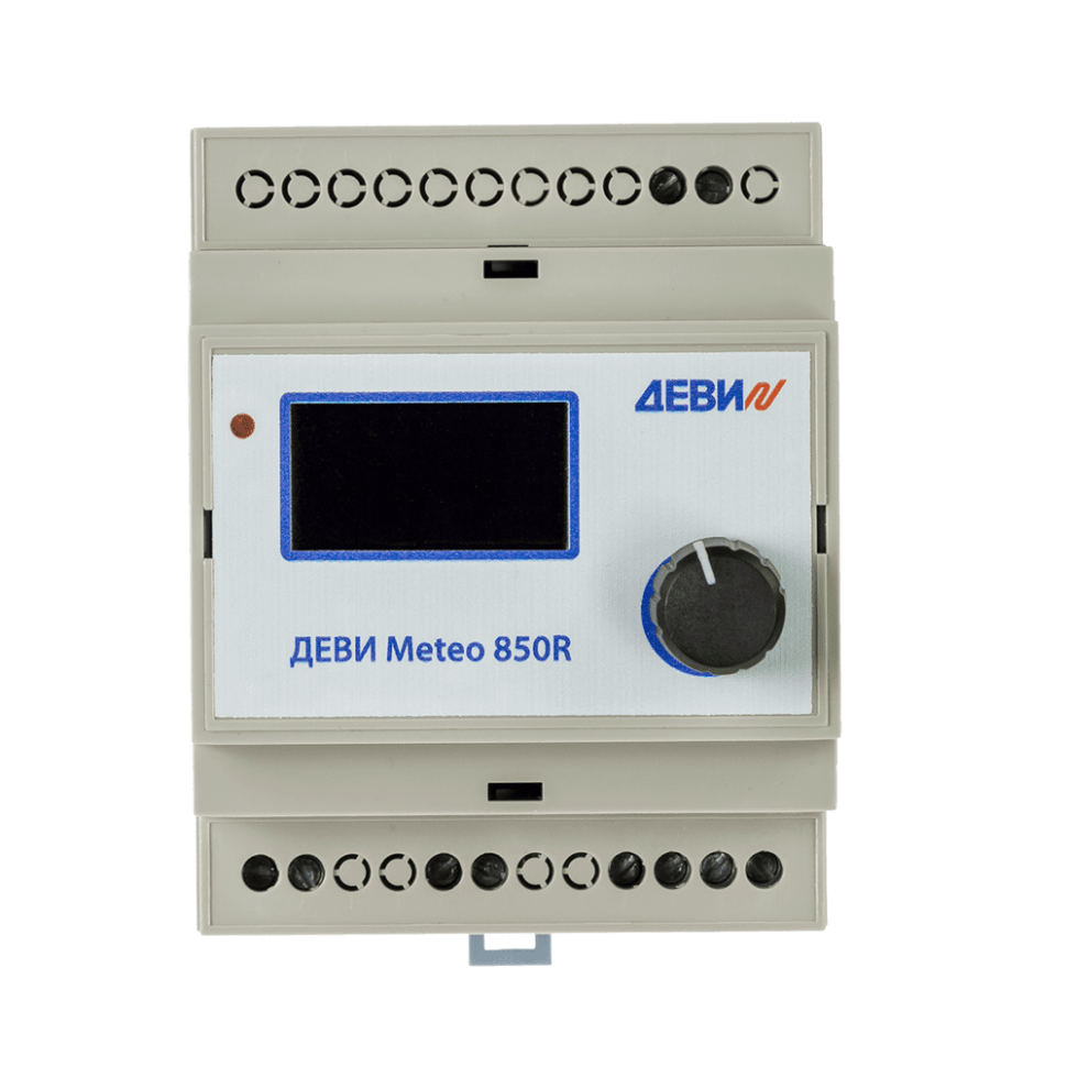 Терморегулятор ДЕВИ Meteo 850R на шину DIN, с датчиком температуры на проводе, 8А