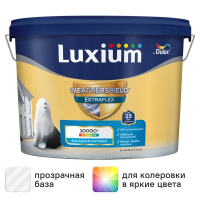 Фасадная краска Luxium Weathershield Extraflex матовая цвет прозрачный база BC 9 л Фасадная краска Luxium Weathershield Extraflex матовая цвет прозрачный база BC 9 л
