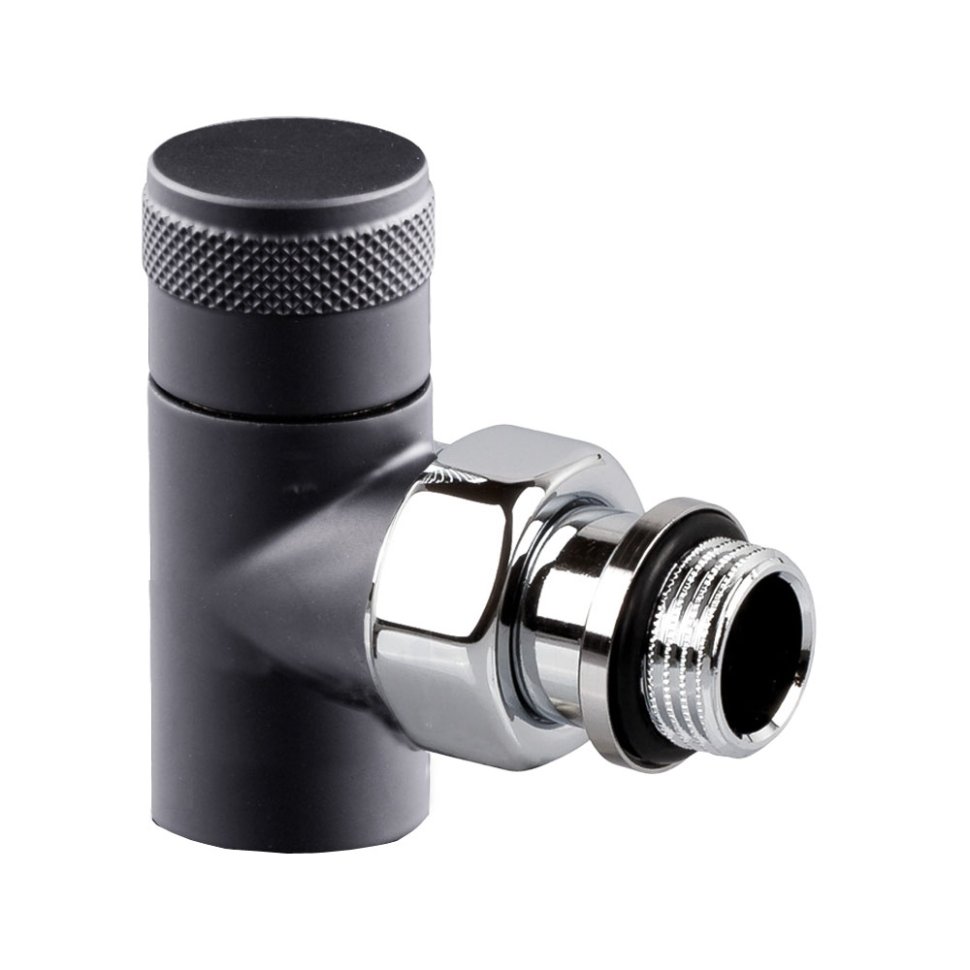 Запорный клапан угловой SR Rubinetterie Tondera 1/2", чёрный матовый