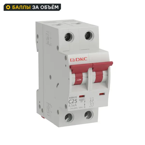 Автоматический выключатель DKC Yon 2P C25 А 4.5 кА