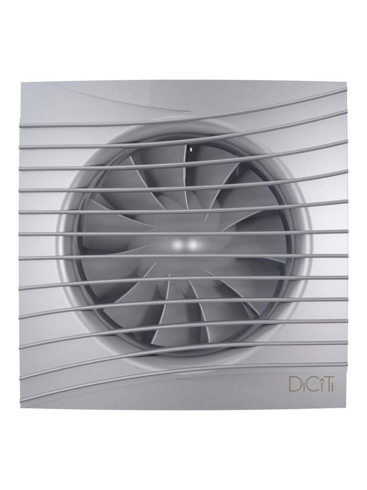 Вентилятор накладной SILENT D125 обратный клапан Gray metal DICITI