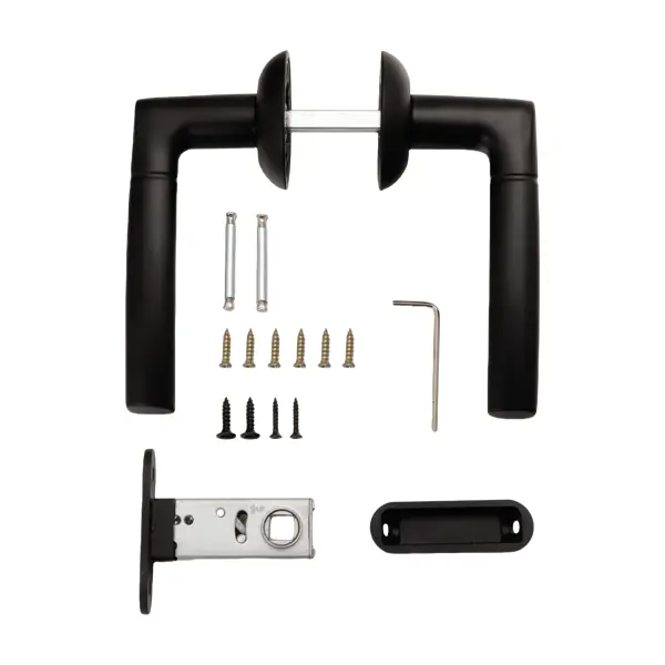 Дверная ручка на розетке Edson SET-PS 22-Z01 без запирания цвет черный