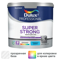 Краска для стен и потолков Dulux Super Strong моющаяся матовая прозрачная база BC 2.25 л