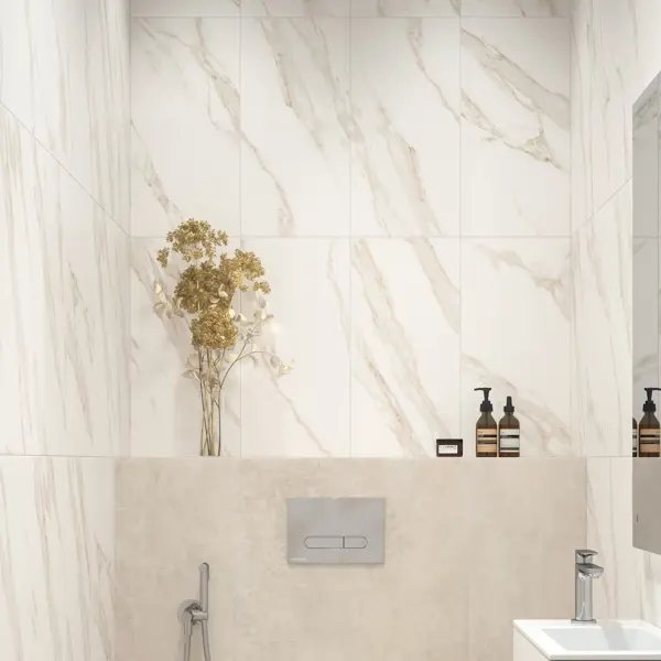 Настенная плитка Kerama Marazzi Фантазия 29.6x59.5 см 1.8 м² матовая цвет бело-серый