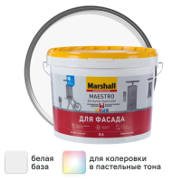 Краска фасадная Marshall Maestro глубокоматовая цвет белый база BW 9 л Краска фасадная Marshall Maestro глубокоматовая цвет белый база BW 9 л
