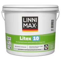 Краска для стен и потолков моющаяся Linnimax Litex 10 шелковисто-матовая цвет белый база A 2.7 л
