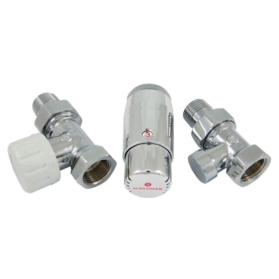 Комплект подключения SCHLOSSER STANDARD MINI 1/2 прямой, хром, с термоголовкой MINI М30х1,5