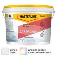 Фасадная краска Masterline Maestro глубокоматовая цвет белый база BW 9 л Фасадная краска Masterline Maestro глубокоматовая цвет белый база BW 9 л