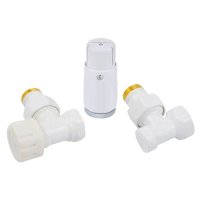 Комплект подключения угловой STANDARD MINI 1/2 (белый) с термоголовкой MINI DIAMANT М30х1,5