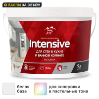 Краска для стен Parade Diy Intensive матовая цвет белый база А 9 л