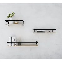 Полка настенная Pragmatic 15x40/15x35/15x30 см металл цвет чёрный 3 шт Полка настенная Pragmatic 15x40/15x35/15x30 см металл цвет чёрный 3 шт