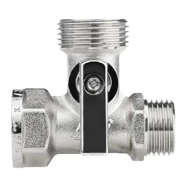 Кран трехходовой MPF DN15 PN24 1/2"x3/4"x1/2" НР/ВР латунь ручка флажок