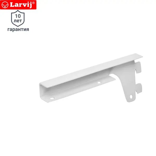 Кронштейн для полок ЛДСП Larvij 15 см нагрузка до 15 кг цвет белый 2 шт
