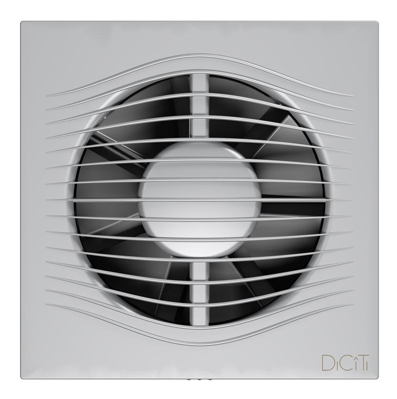 Вентилятор накладной SLIM D125 обратный клапан Gray metal DICITI