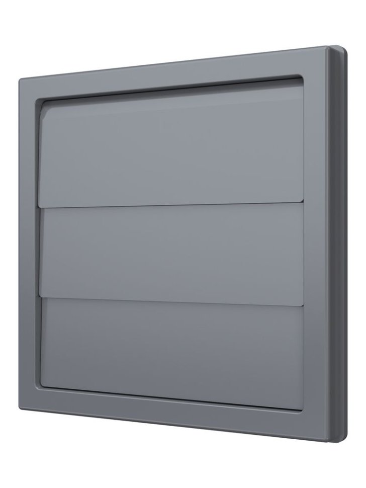 Выход стенной КФ фланец 55х110 жалюзи 150х150 ASA Gray ERA