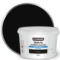 Эмаль акриловая универсальная Luxens цвет черный матовый 2.5 кг Эмаль акриловая универсальная Luxens цвет черный матовый 2.5 кг