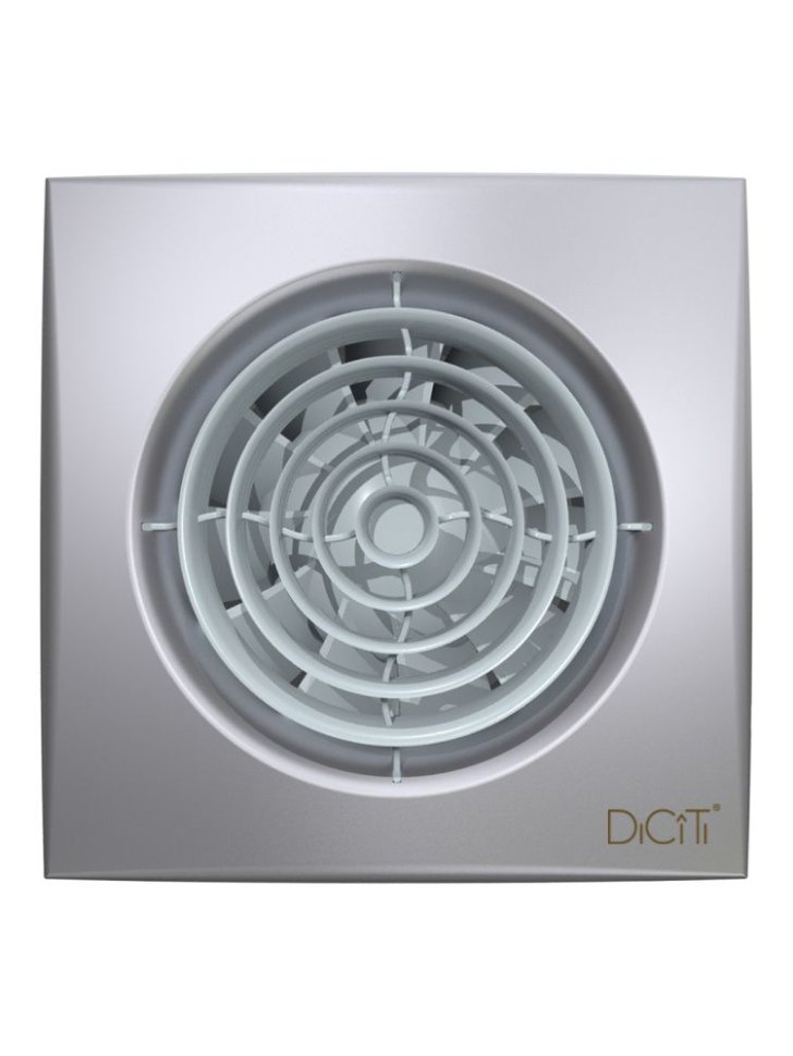Вентилятор накладной AURA D100 обратный клапан Gray metal DICITI