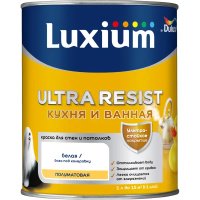 Краска для стен и потолков моющаяся Luxium Ultra Resist полуматовая цвет белый база BW 1 л