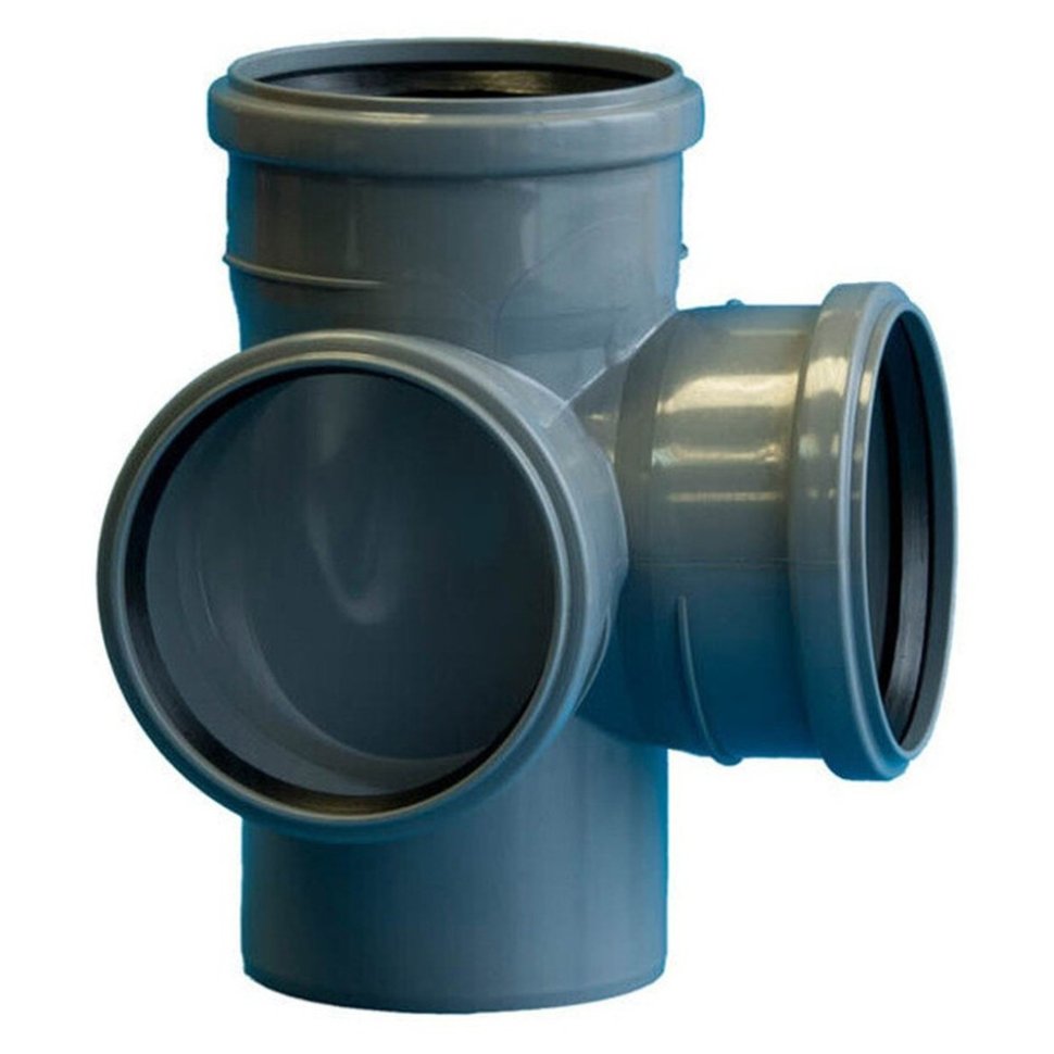 Крестовина Политэк Пайп двухплоскостная 110х110х110/87,5гр. ВК (20)