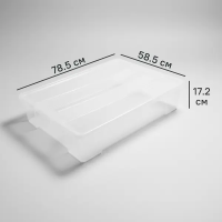 Ящик универсальный Тех-бокс 78.5x58.5x17.2 см 61 л с крышкой полипропилен цвет прозрачный